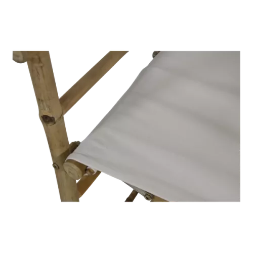 In And OutdoorMatch Director's Chair - Bamboo - 58x44x88 cm - White Canvas (105704)