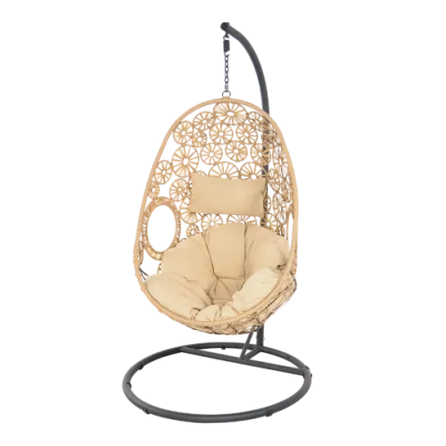 In And OutdoorMatch Hanging - Chair - 80x64x120 cm - Wicker - Black Frame (105744)