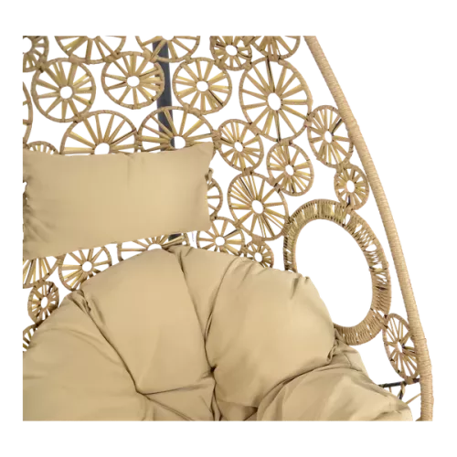 In And OutdoorMatch Hanging - Chair - 80x64x120 cm - Wicker - Black Frame (105744)