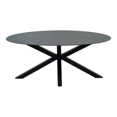 In And OutdoorMatch Garden Table - Oval - 180x100 cm - Aluminum & Glass (105749)