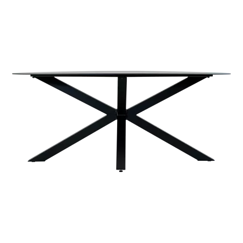 In And OutdoorMatch Garden Table - Oval - 180x100 cm - Aluminum & Glass (105749)