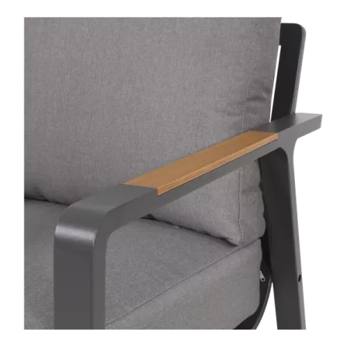 In And OutdoorMatch Lounge - sofa - 2-seater - 129x79x78 cm - Aluminum - Teak look (105794)