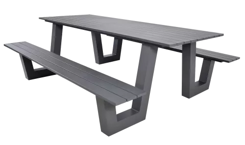In And OutdoorMatch Picnic Set - 220x184x74.5 cm - Aluminum - Anthracite (105808)