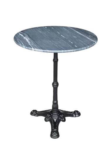 In And OutdoorMatch Table - Grey - Ø60x73 cm - Cast Iron - Marble Top (105826)