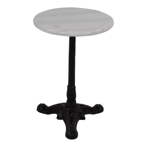 In And OutdoorMatch Side Table - Marble White - Ø30x40 cm - Cast Iron - Marble (105828)