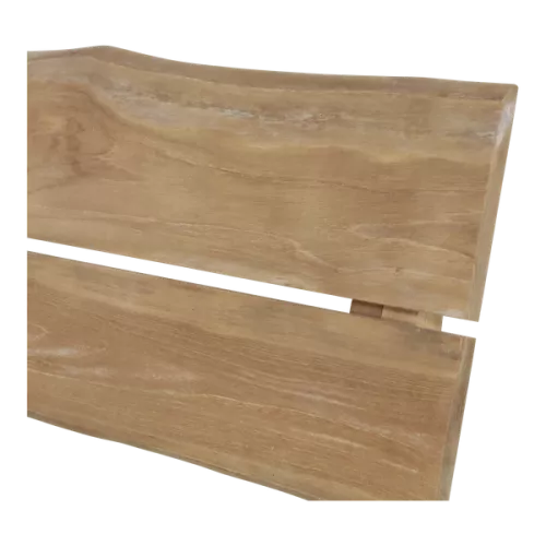 In And OutdoorMatch Teak - Bench - 130x63x100 cm - Tree Trunk Backrest (105839)