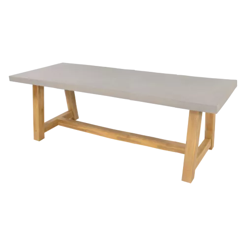 In And OutdoorMatch Garden Table - 250x100x77 cm - Acacia Wood - Polystone Table Top (105859)