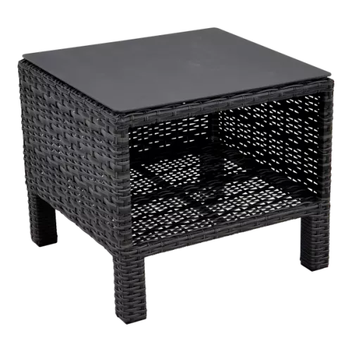 In And OutdoorMatch Side Table Open - 50.5x51x44 cm - Wicker - Ceramic Table Top (105871)