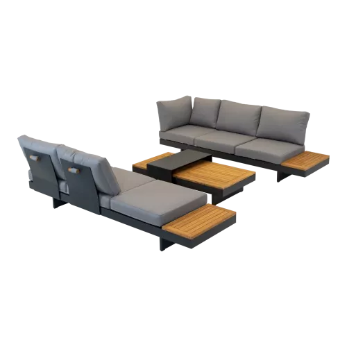 In And OutdoorMatch Loungeset - Lying function - FSC Teak - 3-piece (105887)