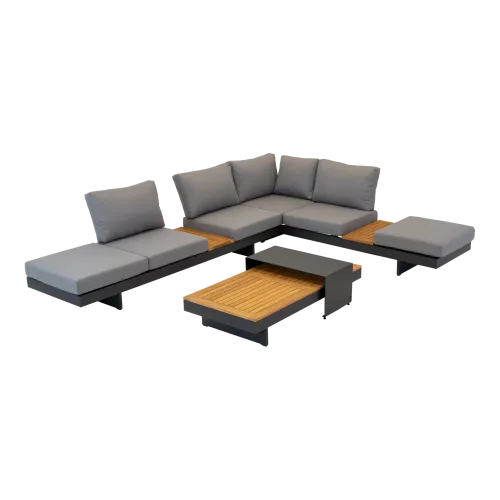 In And OutdoorMatch Loungeset - Lying function - FSC Teak - 3-piece (105887)