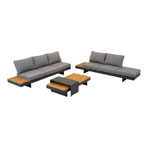 In And OutdoorMatch Loungeset - Lying function - FSC Teak - 3-piece (105887)