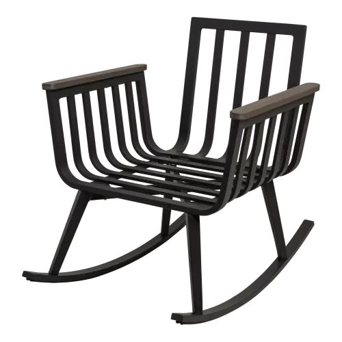 In And OutdoorMatch Rocking Chair - 71x95x81 cm - Aluminum - Olefin Cushion (105892)