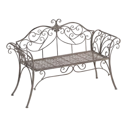 In And OutdoorMatch  Sofa - Romantic - 133x47x90 cm - Steel - Grey Wash (105992)