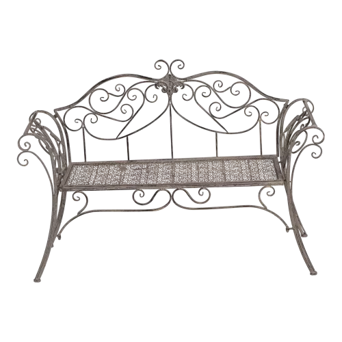 In And OutdoorMatch  Sofa - Romantic - 133x47x90 cm - Steel - Grey Wash (105992)