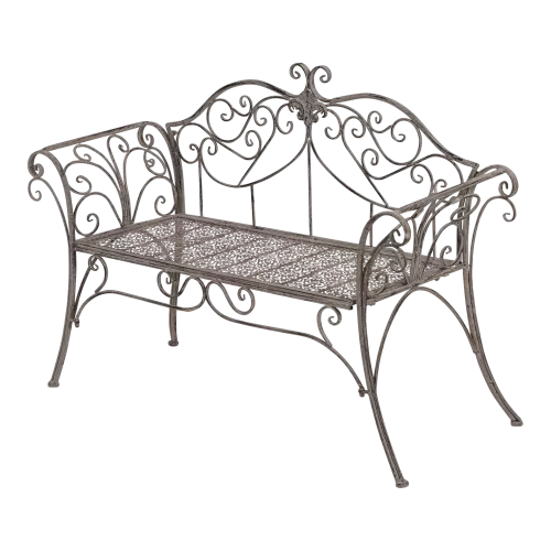 In And OutdoorMatch  Sofa - Romantic - 133x47x90 cm - Steel - Grey Wash (105992)