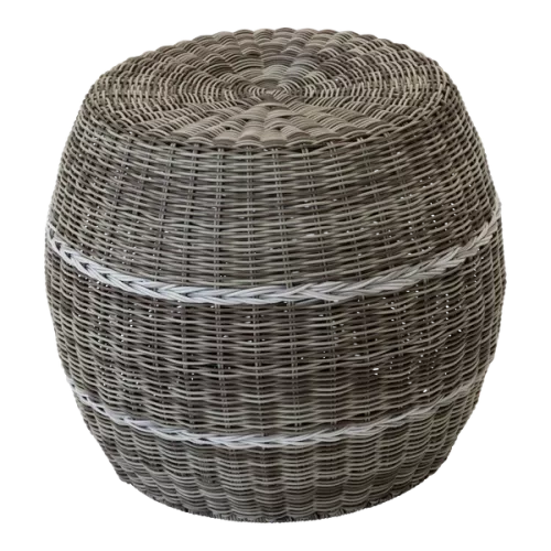 In And OutdoorMatch Pouf - Ø46x40 cm - Wicker - Beige (106078)