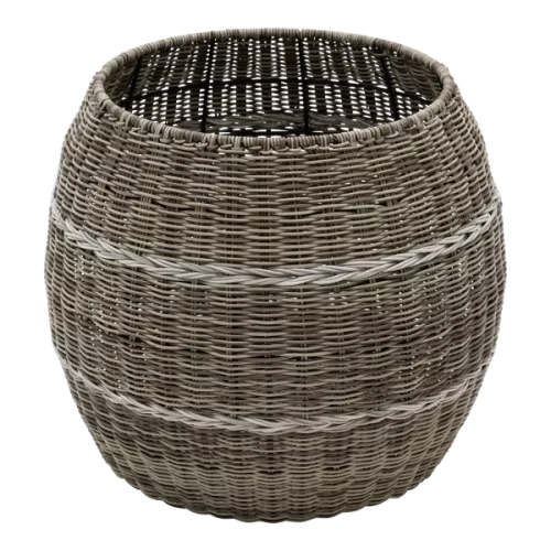 In And OutdoorMatch Pouf - Ø46x40 cm - Wicker - Beige (106078)