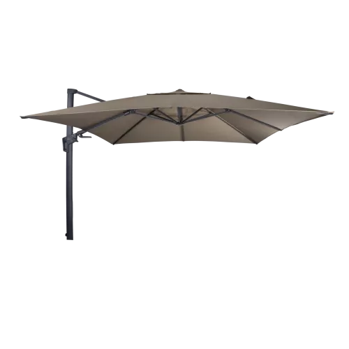 In And OutdoorMatch Cantilever Parasol - 3x3m - Taupe - UV50+ - Without Ruffle - Aluminum Frame (106161)