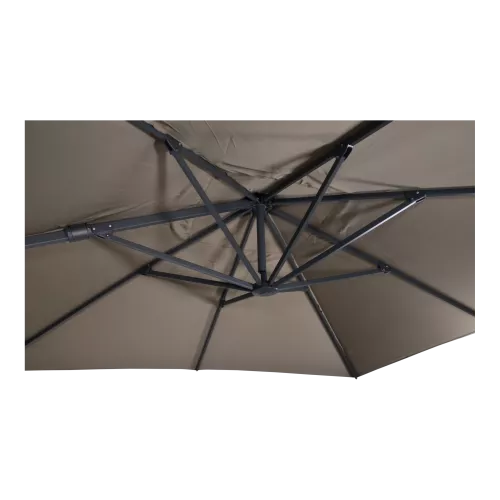 In And OutdoorMatch Cantilever Parasol - 3x3m - Taupe - UV50+ - Without Ruffle - Aluminum Frame (106161)