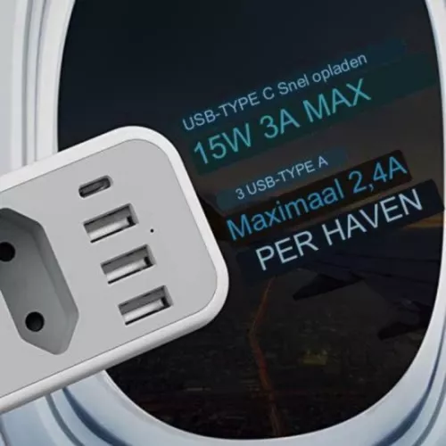 merkloos Travel Plug Type G - World Plug - Ideal for England and Similar Connections (8721085199190)