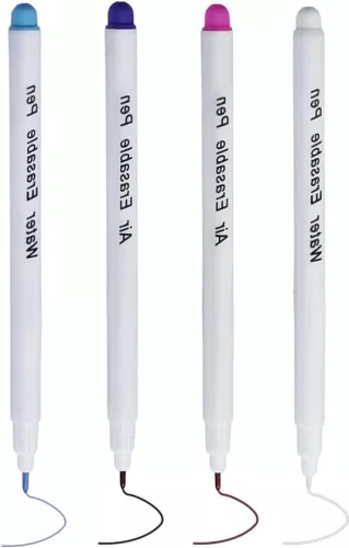 merkloos Water Soluble Fabric Markers - Pack of 4, Disappearing and Erasable Pens with Markers for Fabric in the Office . (8785309155003)