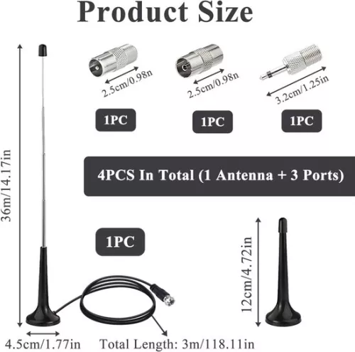 merkloos DAB/FM Tuner Antenna - Indoor Telescopic Antenna with Magnetic Base (8785322965733)
