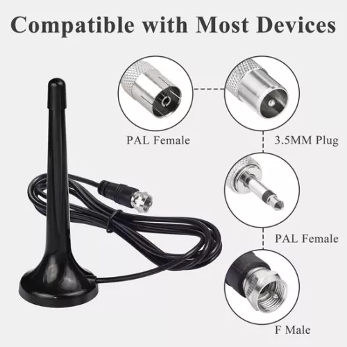 merkloos DAB/FM Tuner Antenna - Indoor Telescopic Antenna with Magnetic Base (8785322965733)