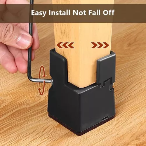 Furniture risers 5 cm, bed risers with adjustable screw clamp, sofa bed tables, robust risers for square or round sofa legs, leg diameter 2.5-4 cm, load capacity up to 9070 kg