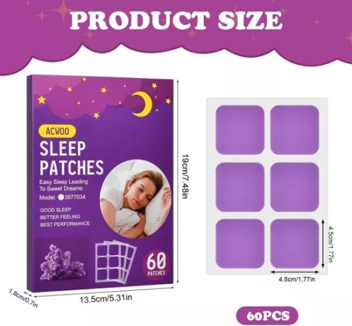 merkloos Natural Sleep Patches 60 Pieces - Improved Sleep Quality for Adults - Fast-Acting Ingredients (8785322754818)