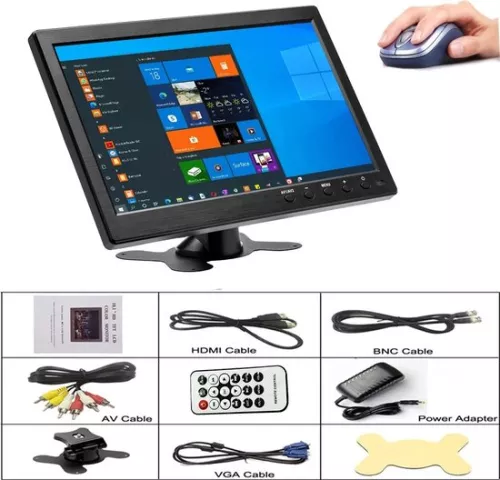 merkloos Portable monitor - Monitor - Screen - Holiday - Travel - 10.1 Inch - 1024x600 - Portable monitor - Black - Portable screen (6150608666659)