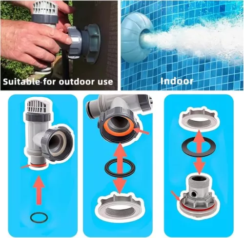 merkloos O-ring 6-piece set rubber sealing rings washers round seal for Intex pool parts 10747 25006 25010 28633 28635 28621 etc. (8785322835784)