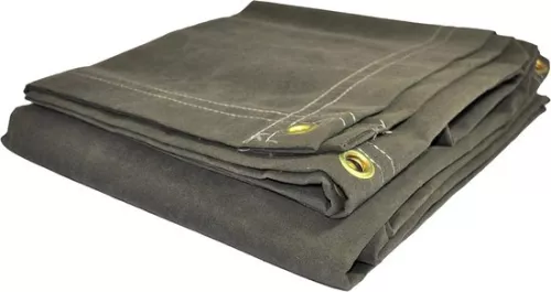 unbranded Olive Green Canvas Tarp - 8x10 Foot - Water and Mildew Resistant (9508268733285)