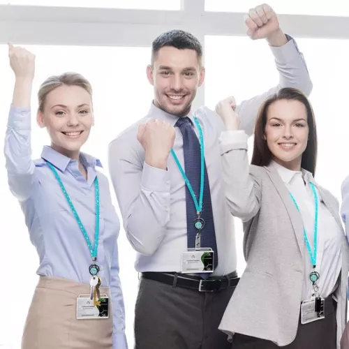 merkloos Crystal Lanyard Necklace - ID Card Holder and Keyring - 1 Piece - Blue - with Rhinestones (9503965769896)