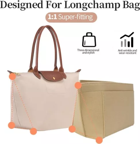 merkloos Bag Organizer for Handbag - Organizer with 8 Compartments - Beige - Felt - Large (9503971173731)