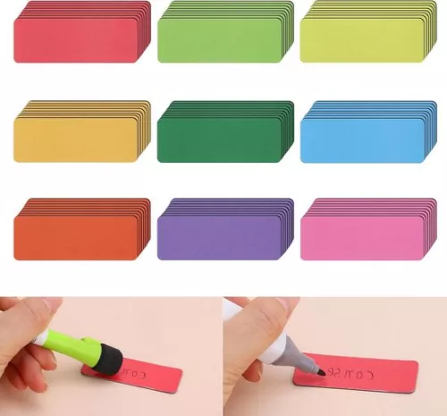 merkloos Writable Magnetic Strips - 72 Pieces - 60 x 20 mm - 9 Colors (9502756775658)