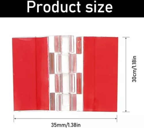 merkloos Self-adhesive transparent acrylic hinges - 12 pieces - small - foldable - for cabinets drawers furniture - DIY - 35 x 30 . (8785310166432)