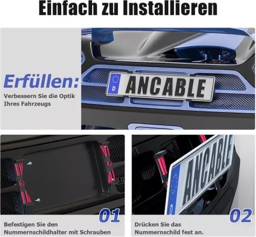 unbranded Frameless License Plate Holder - Universal Invisible Holder - Set of 2 (9505923262920)