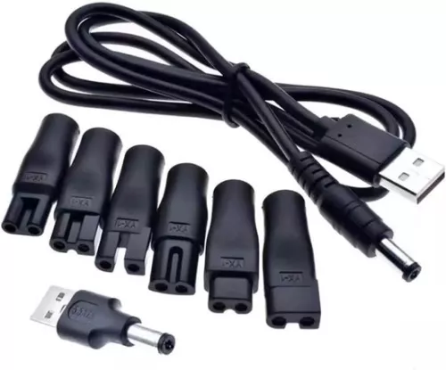 merkloos 5V USB C Power Cord for Shaver with 6 Plugs - Universal Charger (6151903458406)
