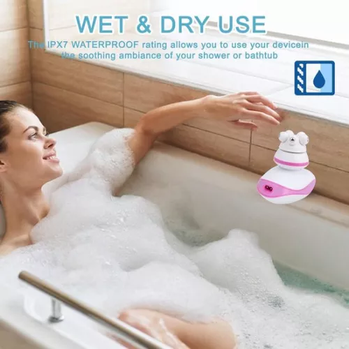 merkloos 3-in-1 Electric Lady Shaver with Brush Massager Head - Cordless Painless Hair Clipper Remover for Face Body - Content (8785310310897)