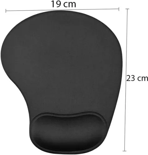 merkloos Mouse pad with gel cushion - ergonomic wrist rest for comfort - 1 piece - black (8785305889308)