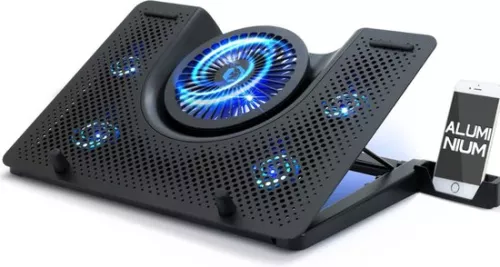 merkloos Laptop Cooler - Laptop Cooling - Ergonomic - Silent - 12-17 Inch - Adjustable - Including USB port - Backlighting (6150710363392)