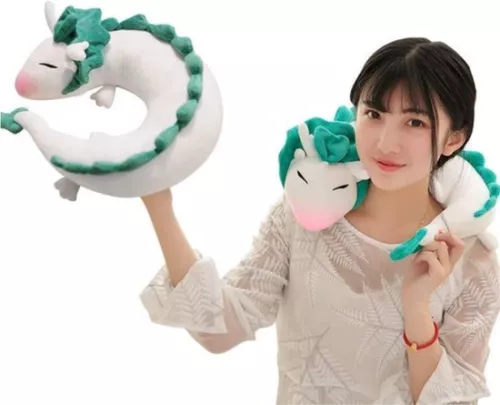 unbranded Cute plush neck pillow dragon - suitable for children - 1 piece - white - plush - 30 cm (6152531543595)