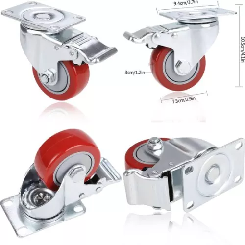 merkloos Heavy Duty Castors - Heavy Duty Swivel Casters / Trolley Wheels for Furniture,4pcs (8785292191767)