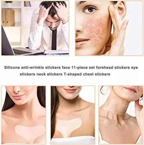 merkloos Reusable Silicone Chest Wrinkle Pads - Neck Wrinkle Patches - Forehead Pad Set - Decolleté Pad - Eye Cheek Stick - Valentine's Day Gift (6152342560514)