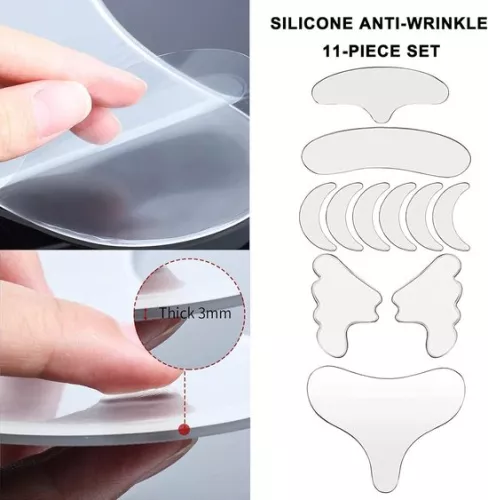 merkloos Reusable Silicone Chest Wrinkle Pads - Neck Wrinkle Patches - Forehead Pad Set - Decolleté Pad - Eye Cheek Stick - Valentine's Day Gift (6152342560514)