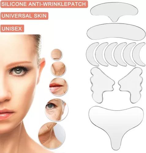 merkloos Reusable Silicone Chest Wrinkle Pads - Neck Wrinkle Patches - Forehead Pad Set - Decolleté Pad - Eye Cheek Stick - Valentine's Day Gift (6152342560514)