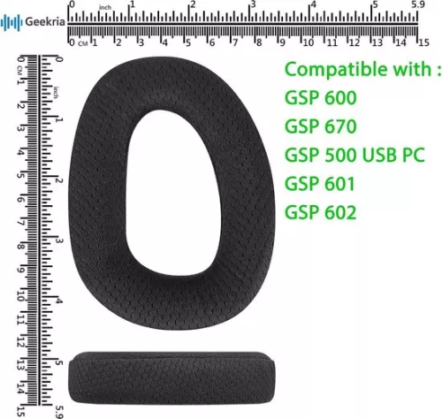 merkloos Replacement ear cushions for Sennheiser GSP 600 GSP 670 - Comfortable and durable (8785302635939)