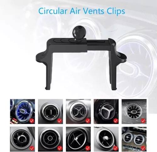 merkloos Round ventilation phone holder for Mercedes-Benz A/B/C/E/S-Class, Mini Cooper, Audi-TT - Suitable for all circular ventilation slots (6152115118126)