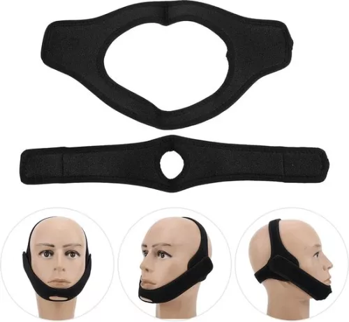merkloos Anti-Snoring Chin Strap for CPAP Users - Mouth Breathing Sleep Aid for Men and Women - Snore Stopper Jaw Support - Anti-Snoring Device Black Anti-Snoring Mouthpiece (6150828683627)