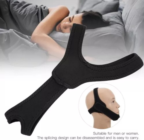 merkloos Anti-Snoring Chin Strap for CPAP Users - Mouth Breathing Sleep Aid for Men and Women - Snore Stopper Jaw Support - Anti-Snoring Device Black Anti-Snoring Mouthpiece (6150828683627)